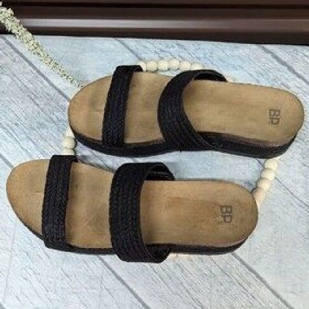 Coastal Boho BP Tenley Cork Platform Sandals Black Double Strap‎ Women's 8 - Picture 4 of 8